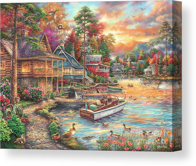 Freedom Canvas Print featuring the painting Freedom at the Lake by Chuck Pinson