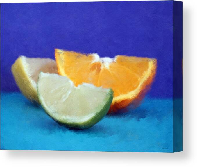 Fruit Canvas Print featuring the painting Fresh Citrus- Colorful Art by Linda Woods by Linda Woods