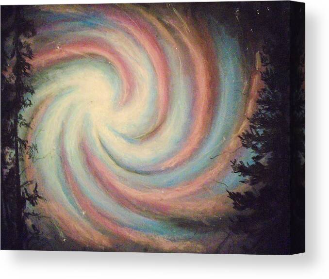 Galaxy Canvas Print featuring the painting Galaxies Unite by Jen Shearer