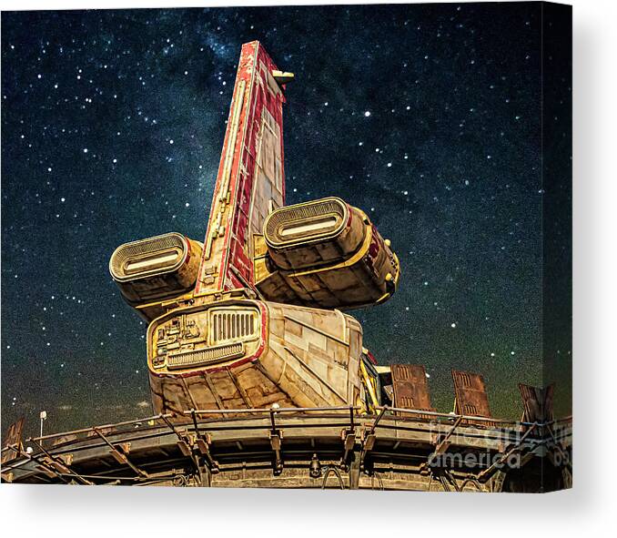 Space Ship Canvas Print featuring the photograph Galaxys Edge Ship by Nick Zelinsky Jr