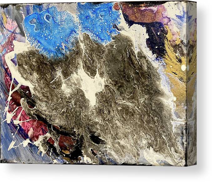 Acrylic Pour Canvas Print featuring the painting Genesis by David Euler