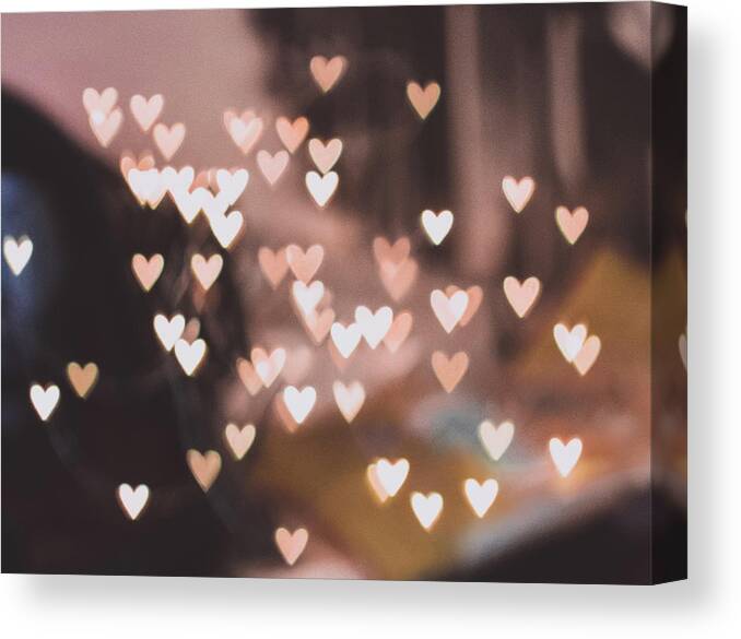 Abstract Canvas Print featuring the photograph Glowing Hearts by Long Shot