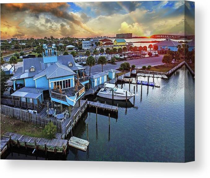 Gulfcoast Canvas Print featuring the photograph Happy Harbor DJI_0589 by Michael Thomas