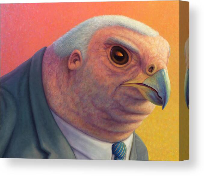 Hawk Canvas Print featuring the painting Hawkish by James W Johnson