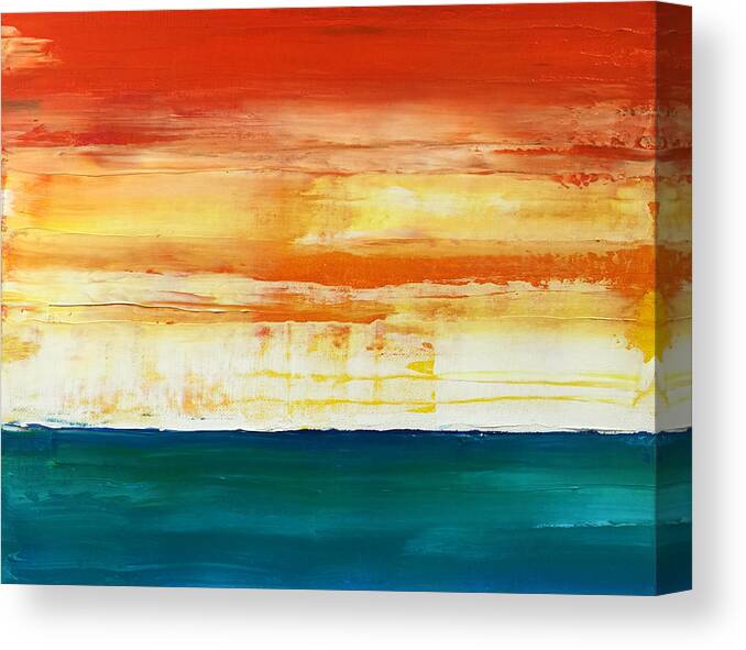 Red Canvas Print featuring the mixed media Heat Wave by Linda Bailey