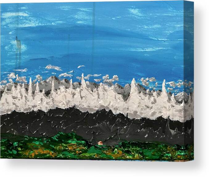 Mountains Canvas Print featuring the painting Herahr Vale by Bethany Beeler