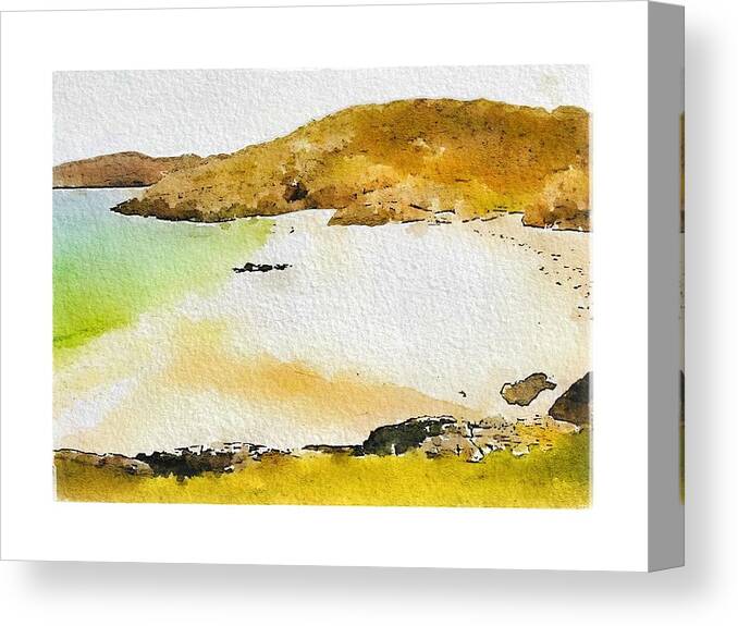 Scotland Canvas Print featuring the digital art Highland Beach by John Mckenzie