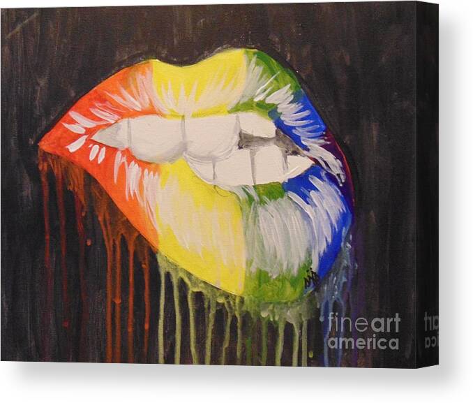 Black Canvas Canvas Print featuring the painting Hopeful by Saundra Johnson