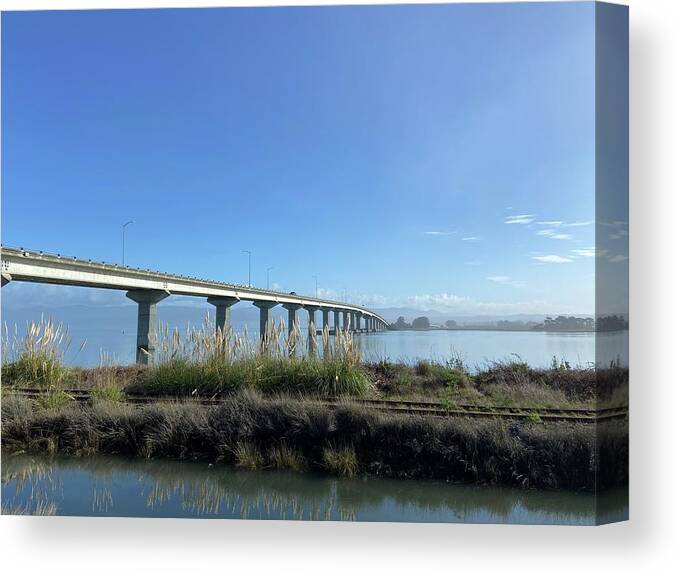 Humboldt Bay Bridge Canvas Print featuring the photograph Humboldt Bay Bridge by Daniele Smith