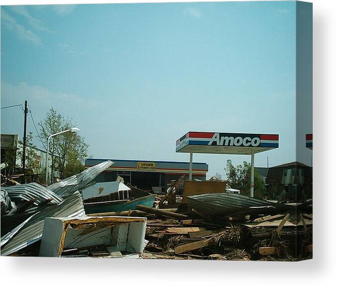New Orleans Canvas Print featuring the photograph Hurricane Katrina Series - 89 by Christopher Lotito