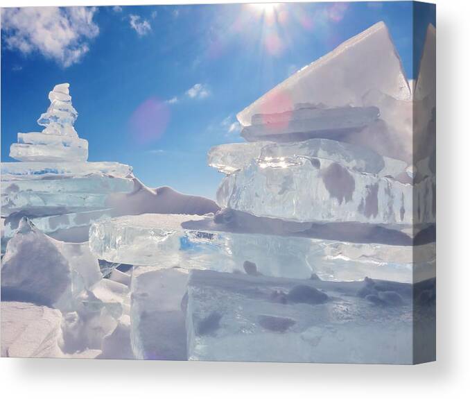  Canvas Print featuring the photograph Ice Cairn by Michelle Hauge