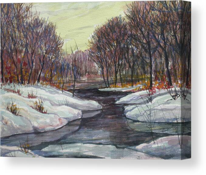 Canvas Print featuring the painting Ice Floods by Douglas Jerving