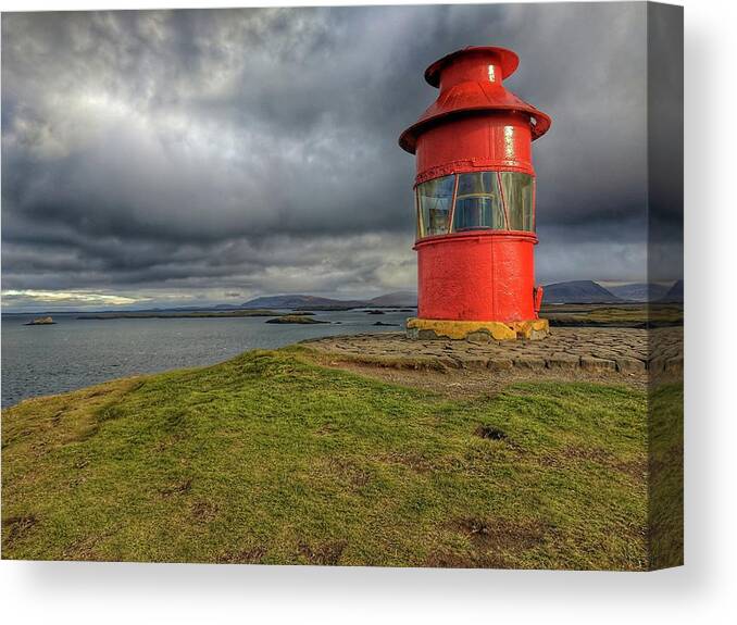 Iceland Canvas Print featuring the photograph Iceland Lighthouse by Yvonne Jasinski