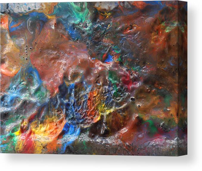 Frozen Canvas Print featuring the mixed media Icy Abstract 16 by Sami Tiainen