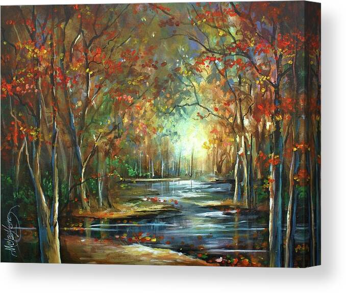 Landscape Canvas Print featuring the painting Indian Summer by Michael Lang