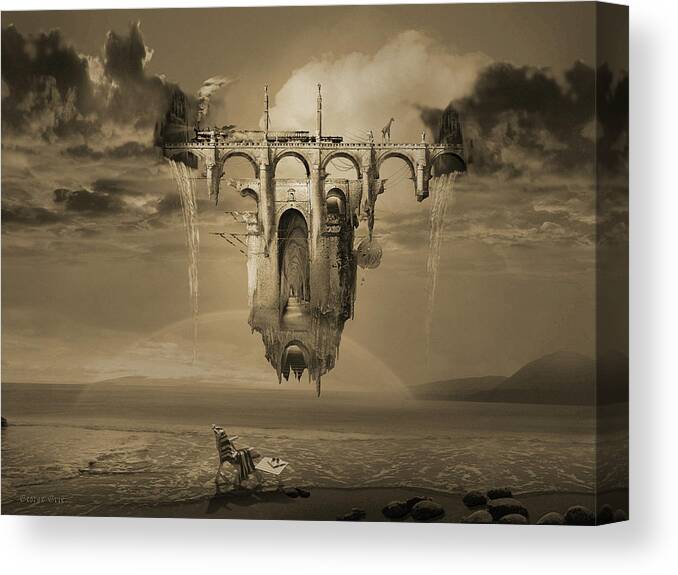 Surreal Visionary Contemporary Surrealist Artist Modern Canvas Print featuring the digital art Infinite Improbability Drive by George Grie