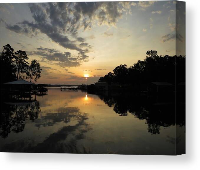 Sunrise Canvas Print featuring the photograph Ink Cloud Attack Sunrise by Ed Williams