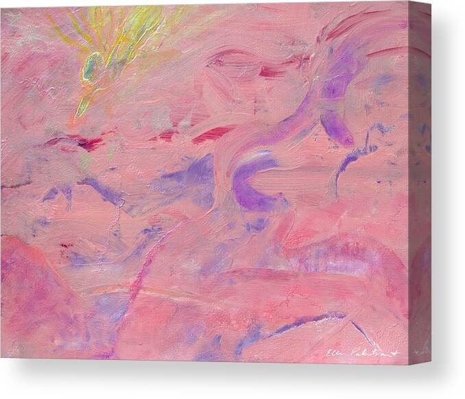 Wall Art Canvas Print featuring the painting It Was Five-to-Pink in an Any-Colored Sky by Ellen Palestrant