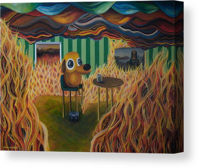 It's Fine Canvas Print featuring the painting It's Fine by Mindy Huntress