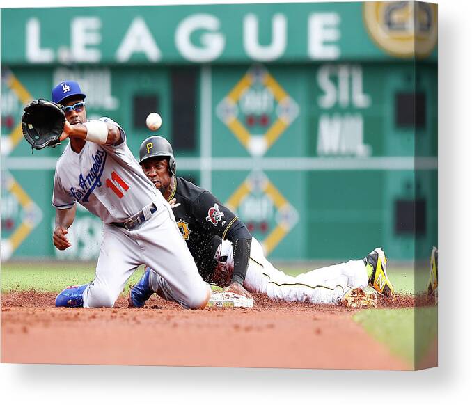 People Canvas Print featuring the photograph Jimmy Rollins and Starling Marte by Jared Wickerham