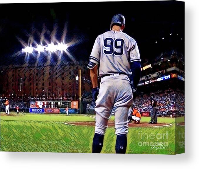 Yankees Canvas Print featuring the digital art Judge On Deck by CAC Graphics