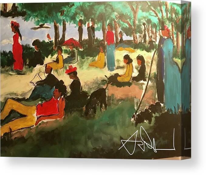  Canvas Print featuring the painting Juneteenth by Angie ONeal