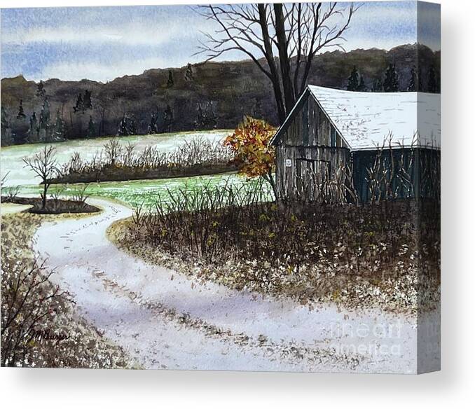 Shed Canvas Print featuring the painting Just a Dusting by Joseph Burger