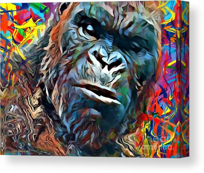 King Kong Art Canvas Print featuring the mixed media King Kong Abstract by Carl Gouveia