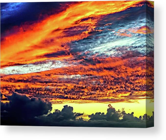 David Lawson Photography Canvas Print featuring the photograph Kona Sunset 77 Lava in the Sky by David Lawson