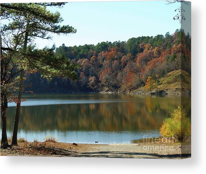 Lake Canvas Print featuring the photograph Fall Reflections by On da Raks