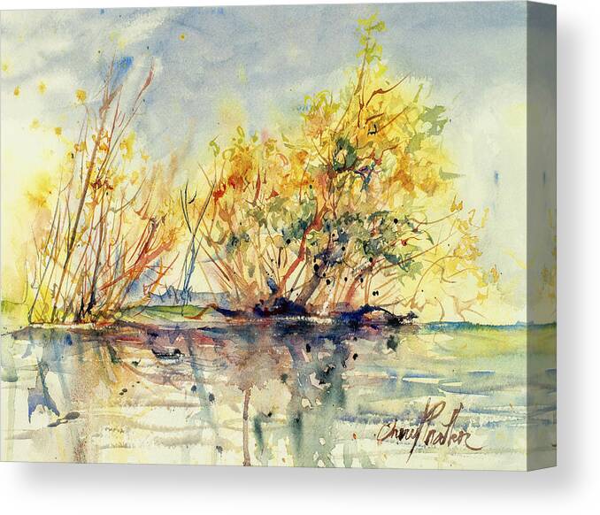 Lake Canvas Print featuring the painting Lake Shores by Cheryl Prather