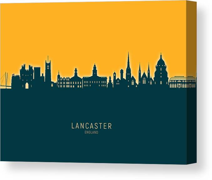 Lancaster Canvas Print featuring the digital art Lancaster England Skyline #41 by Michael Tompsett
