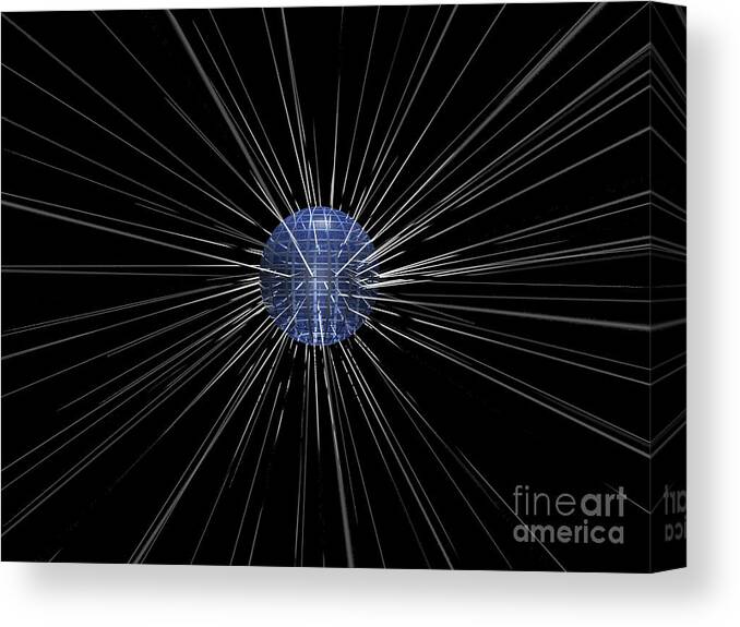 Laser Beams Canvas Print featuring the digital art Laser Beam Lights by Phil Perkins