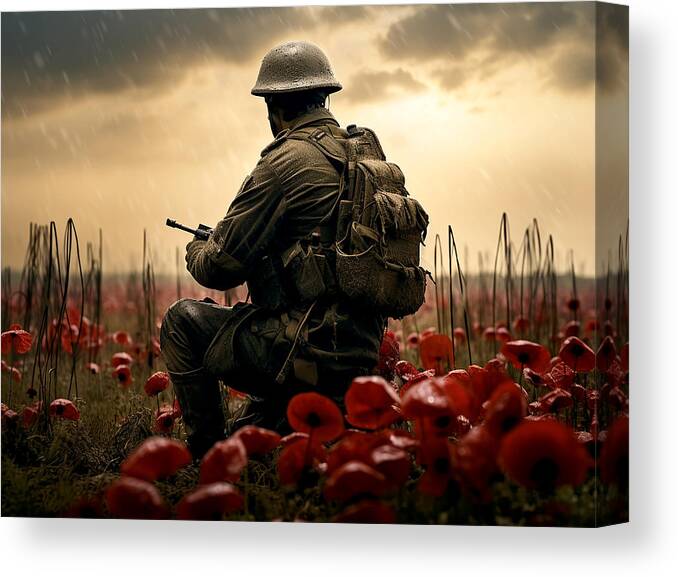Lest We Forget Canvas Print featuring the mixed media Lest We Forget by Stephen Smith Galleries