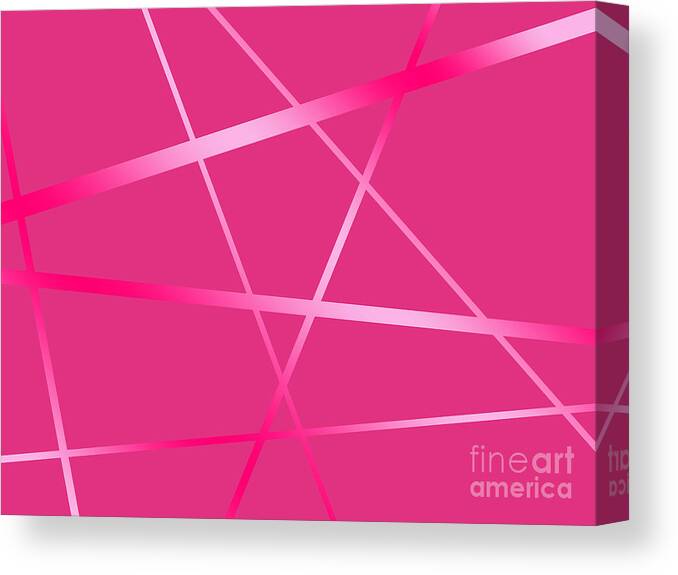 Pink Canvas Print featuring the photograph Light pink geometric lines on pink by Amanda Mohler