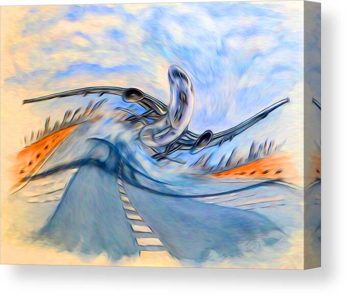 Abstract Art Canvas Print featuring the digital art Look at Me....I'm Flyin' by Ronald Mills