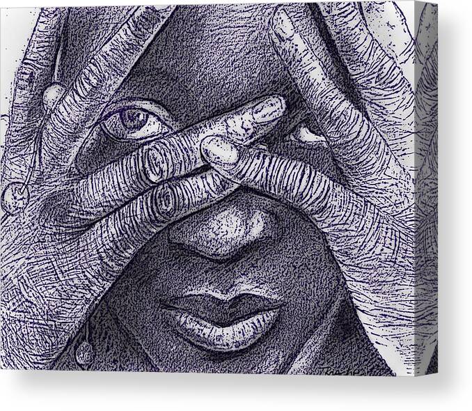 Woman Canvas Print featuring the digital art Looking at You by Joe Roache