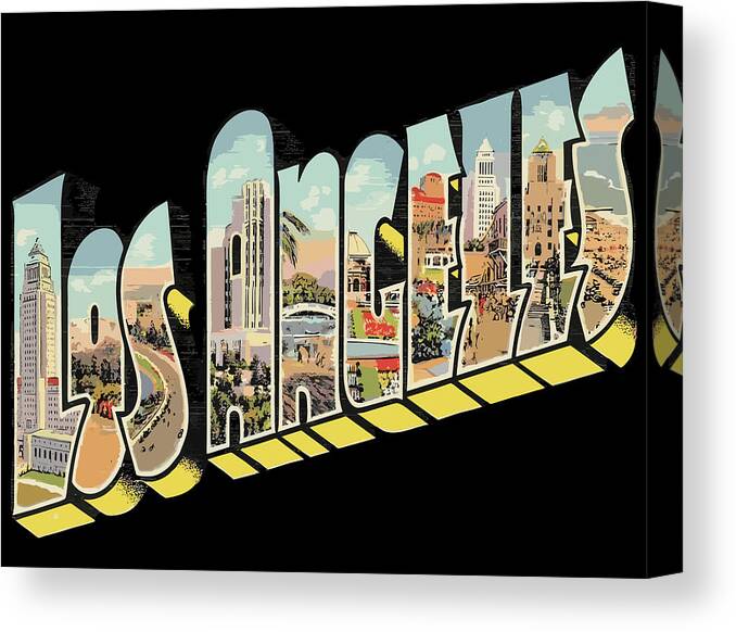Los Angeles Canvas Print featuring the digital art Los Angeles Letters by Long Shot