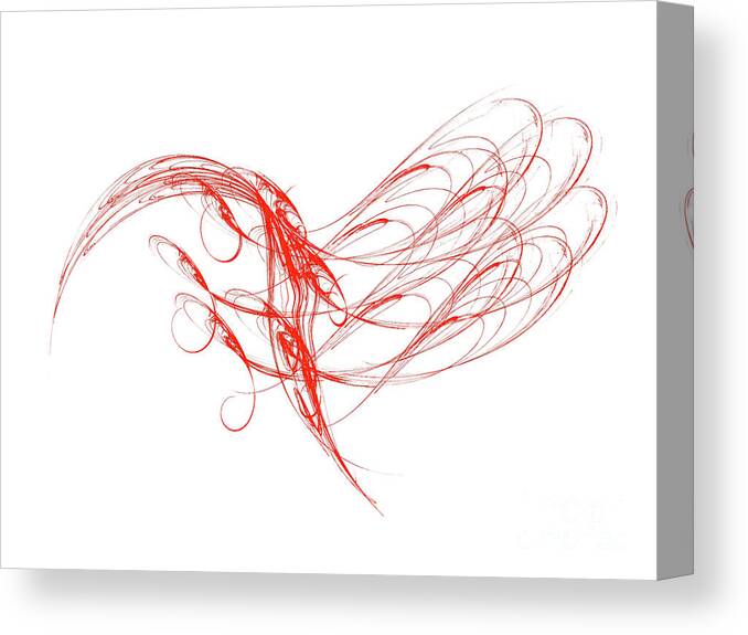 Abstract Canvas Print featuring the digital art Love on the Wind by Kerri Mortenson