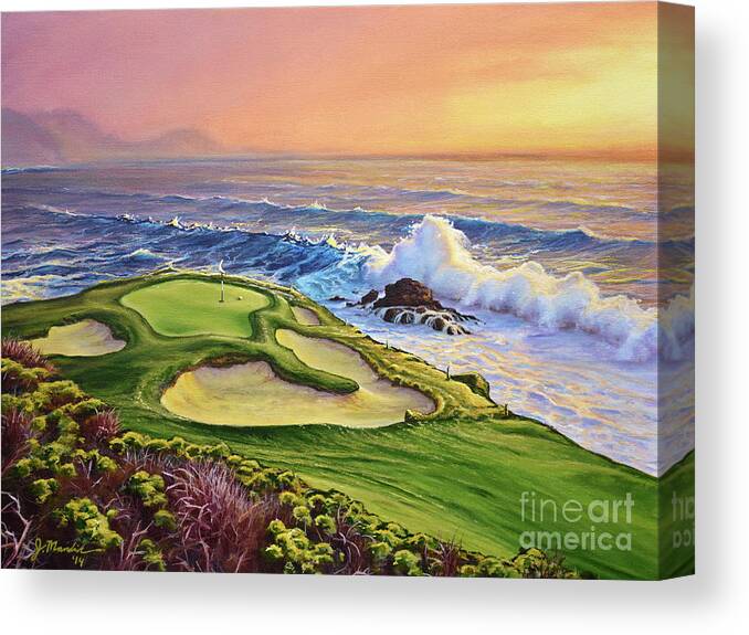 Golf Canvas Print featuring the painting Lucky Number 7 by Joe Mandrick