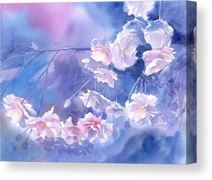 Abstract Flowers Canvas Print featuring the painting Magic Glow by Espero Art