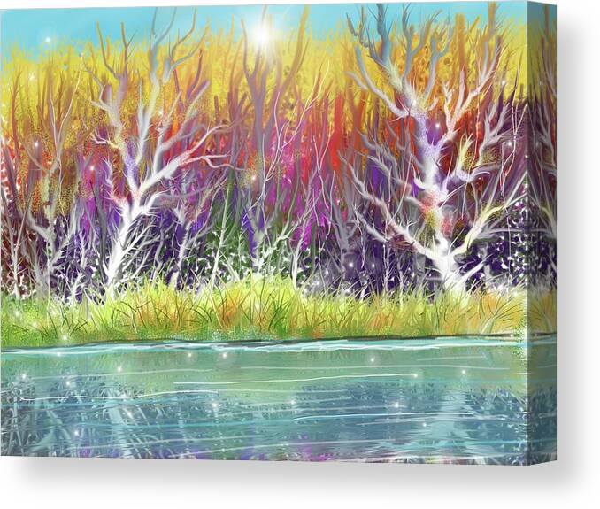 Forest Canvas Print featuring the digital art Magical Forest by Darren Cannell