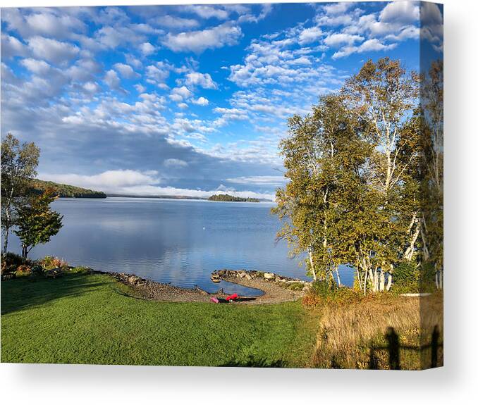 Clouds Canvas Print featuring the photograph Maine Autumn Sunrise by Russel Considine