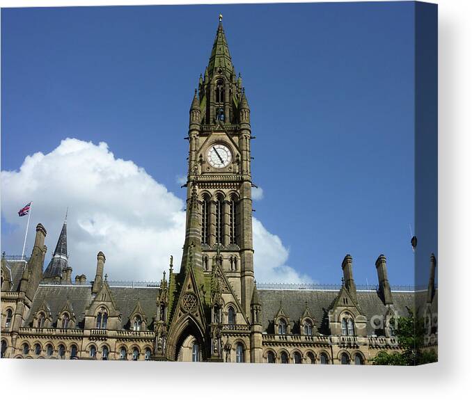 Manchester Canvas Print featuring the photograph Manchester town hall by Pics By Tony