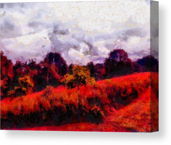Meadow Canvas Print featuring the mixed media Meadow at Dusk by Christopher Reed