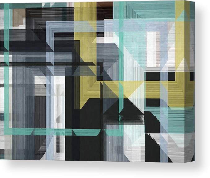 Abstract Canvas Print featuring the digital art Mid Century Matrix by David Hansen