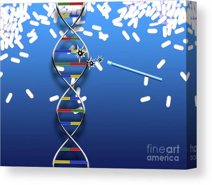 Background Canvas Print featuring the digital art Modifications in DNA by Bruce Rolff