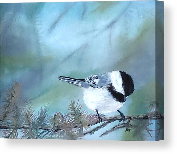 Pastel Canvas Print featuring the pastel Momentary Visitor by Gigi Dequanne