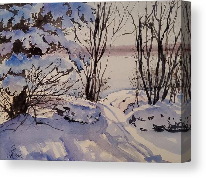 Landscape Canvas Print featuring the painting Morning Glow by Sheila Romard