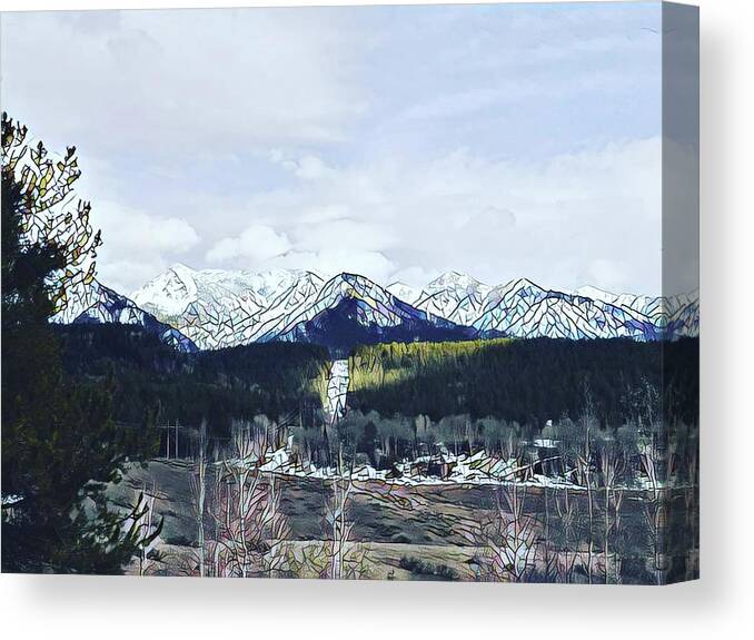 Mountains Canvas Print featuring the photograph Mosaic Mountains by Dorrene BrownButterfield